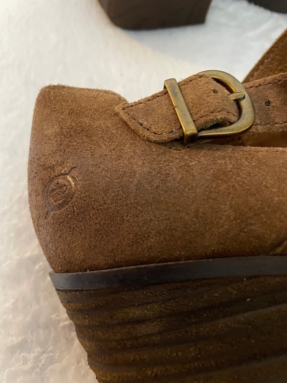 Born Nanna Brown Suede Perforated Cutout Booties Sz 10M - Picture 10 of 12